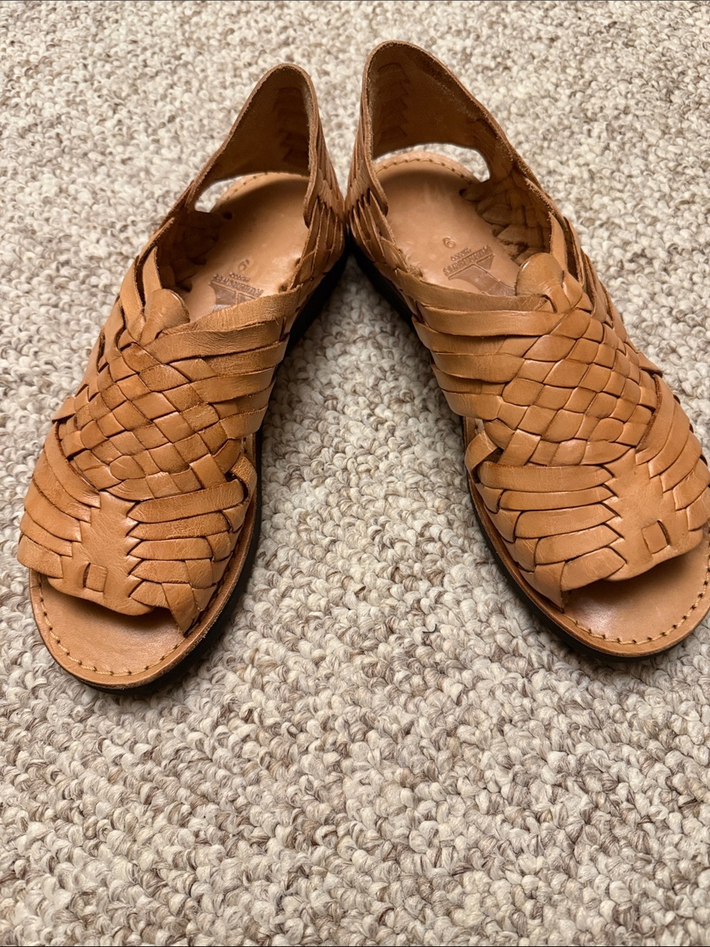 Woven Leather brand Huaraches Sandals - Tan